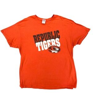Republic Tigers T-Shirt‎ Gildan Heavy Cotton Orange XL School Graphic